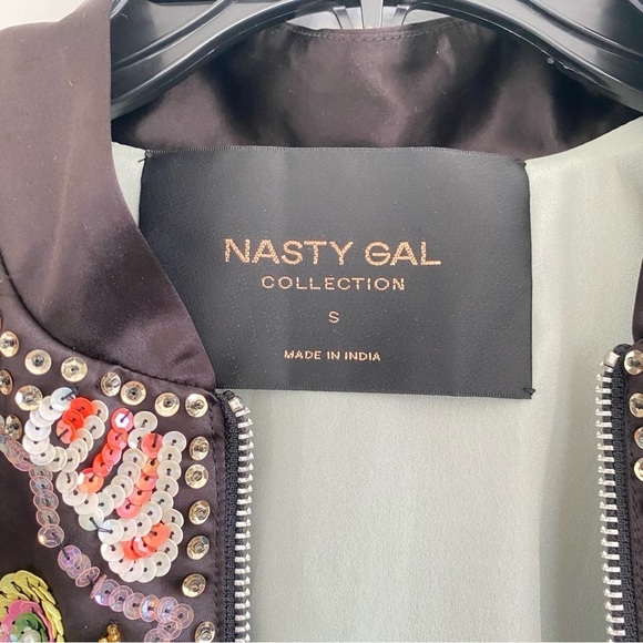 Nasty Gal Collection Tina Embellished Bomber Jacket NWOT - Picture 6 of 8
